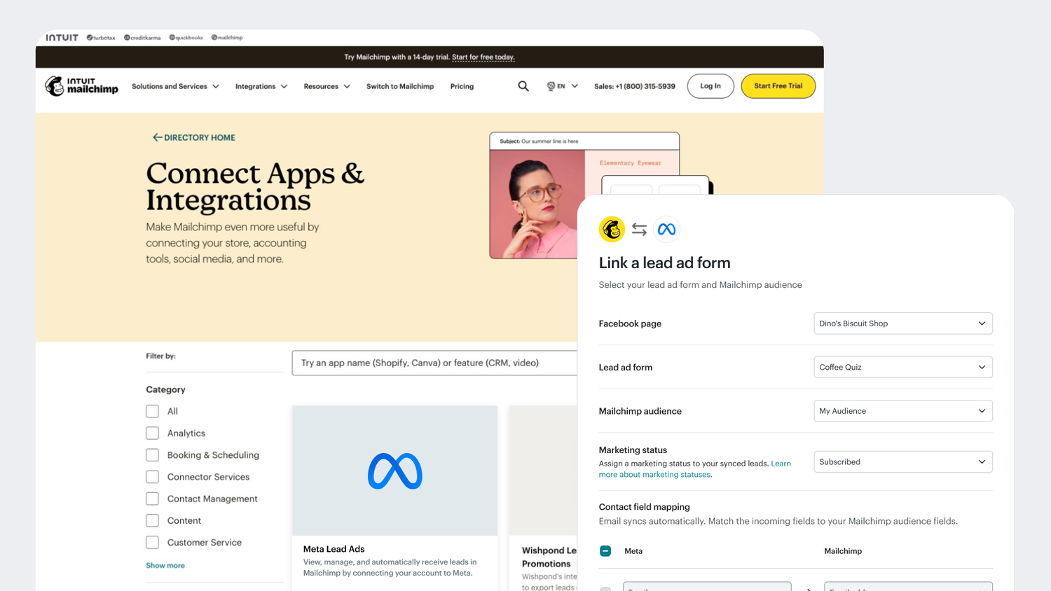 Mailchimp integration showcase