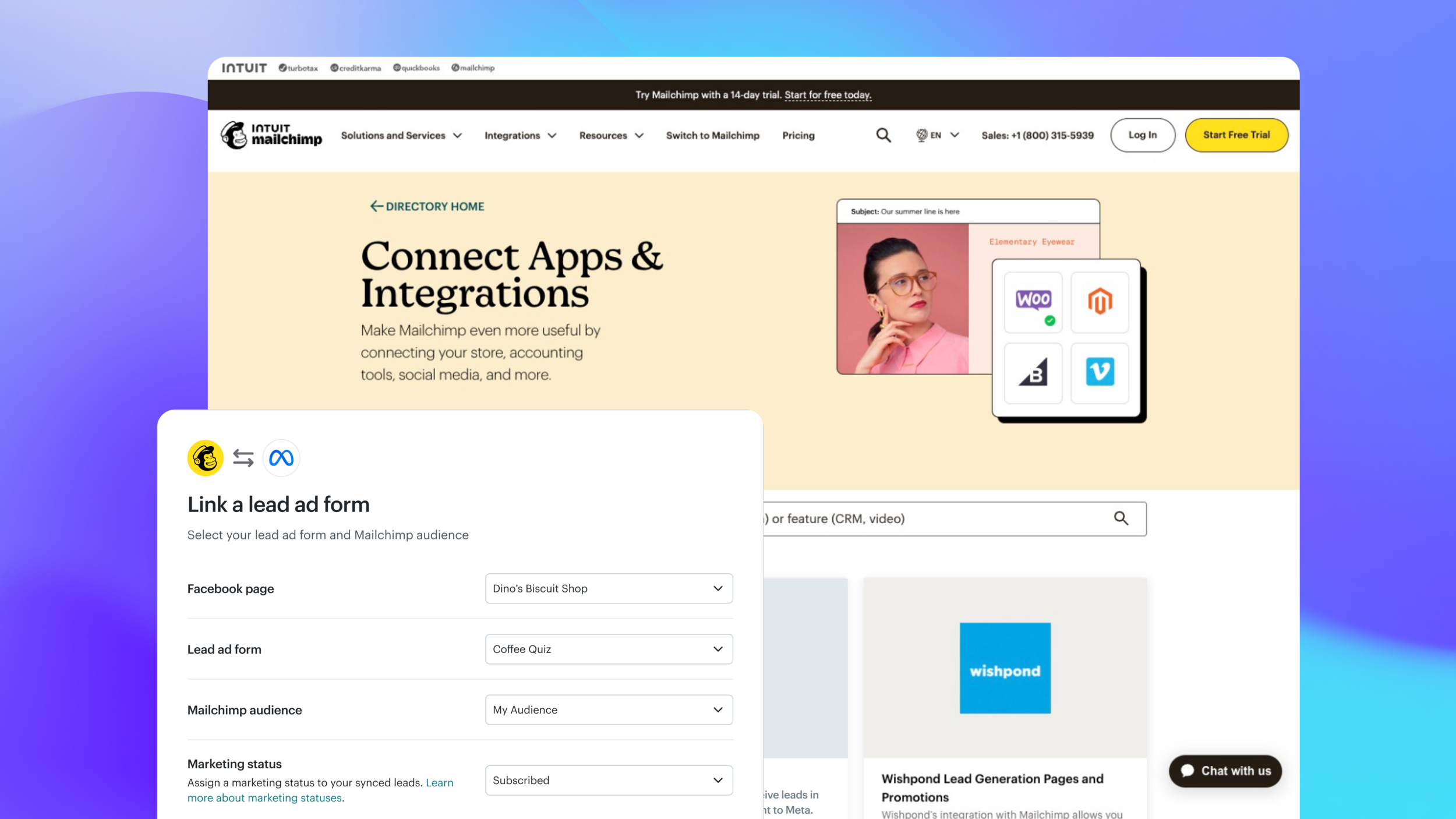 Mailchimp integration showcase