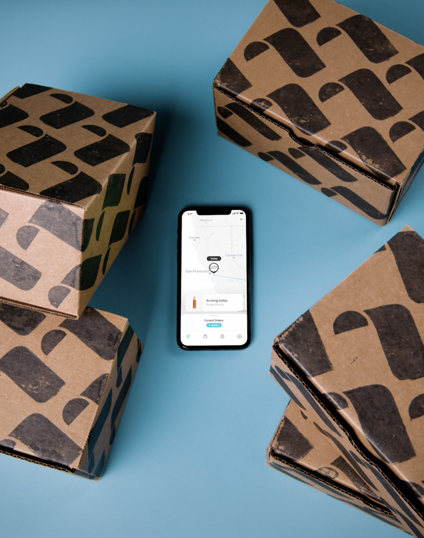 Route package tracking app alongside shipped packages