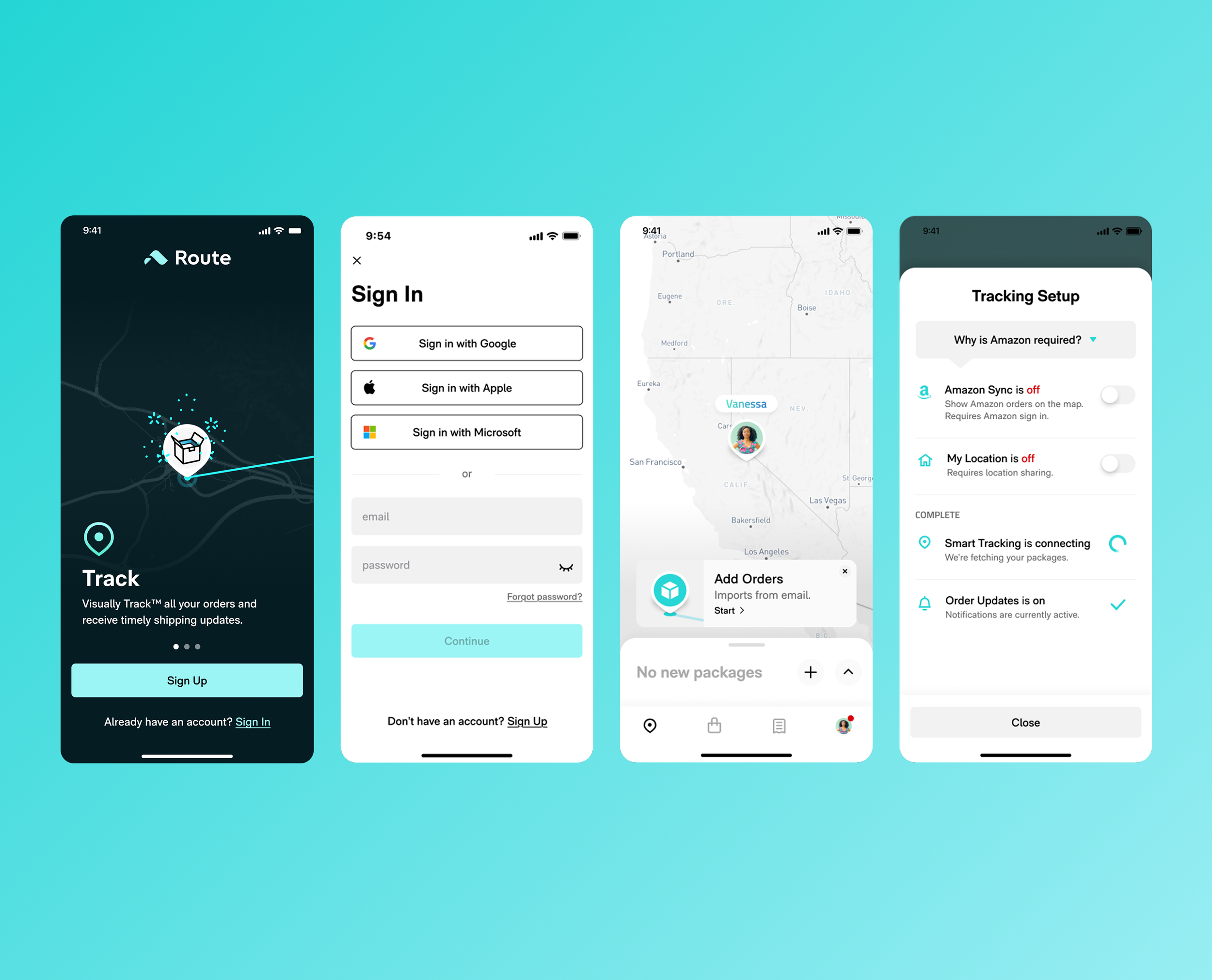 Route variable onboarding flow