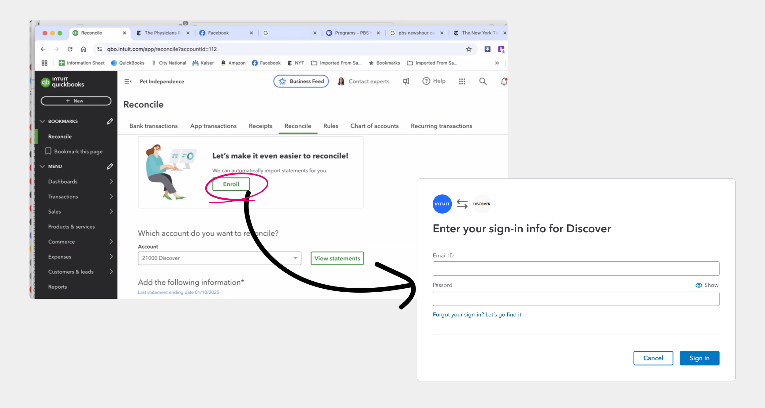 QuickBooks problem state