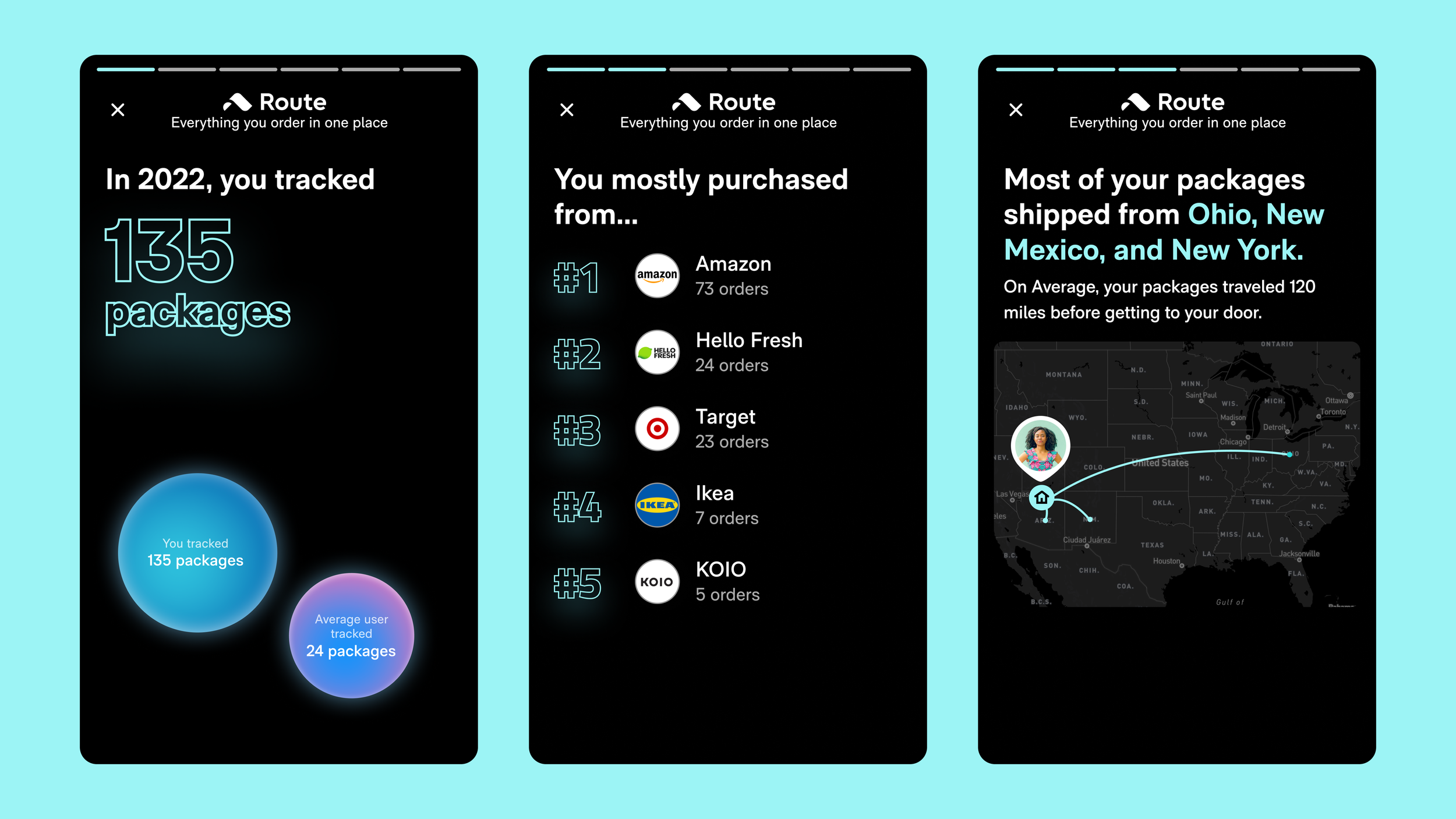Route app final screens